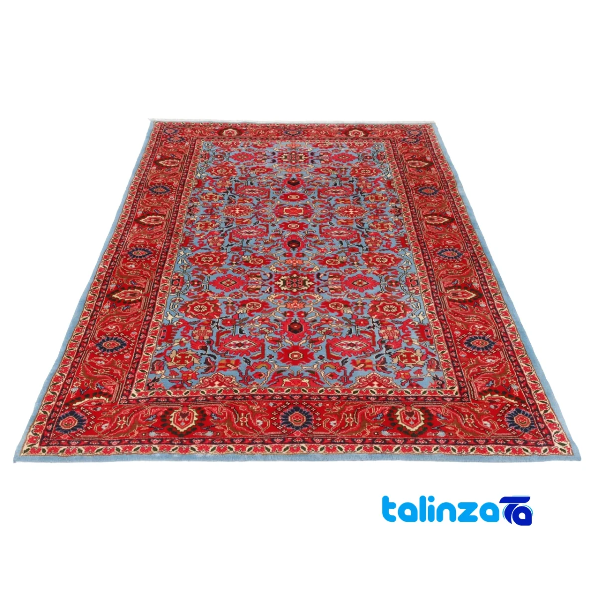 Weave close-up of C Persia Handwoven Rug Model 179944 Blue Background material and craftsmanship