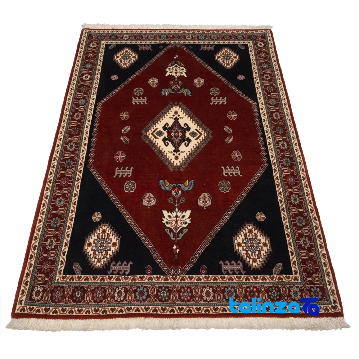 Persia Handwoven Rug Luxurious Red Design material and craftsmanship (Weave close-up)