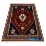 Persia Handwoven Rug Luxurious Red Design material and craftsmanship (Weave close-up)