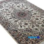 Nain Handwoven Carpet Traditional Design Cream Hand wash only material and craftsmanship (Weave close-up)