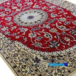 Nain Handwoven Area Rug Traditional Design - Detail view showing pile texture close-up