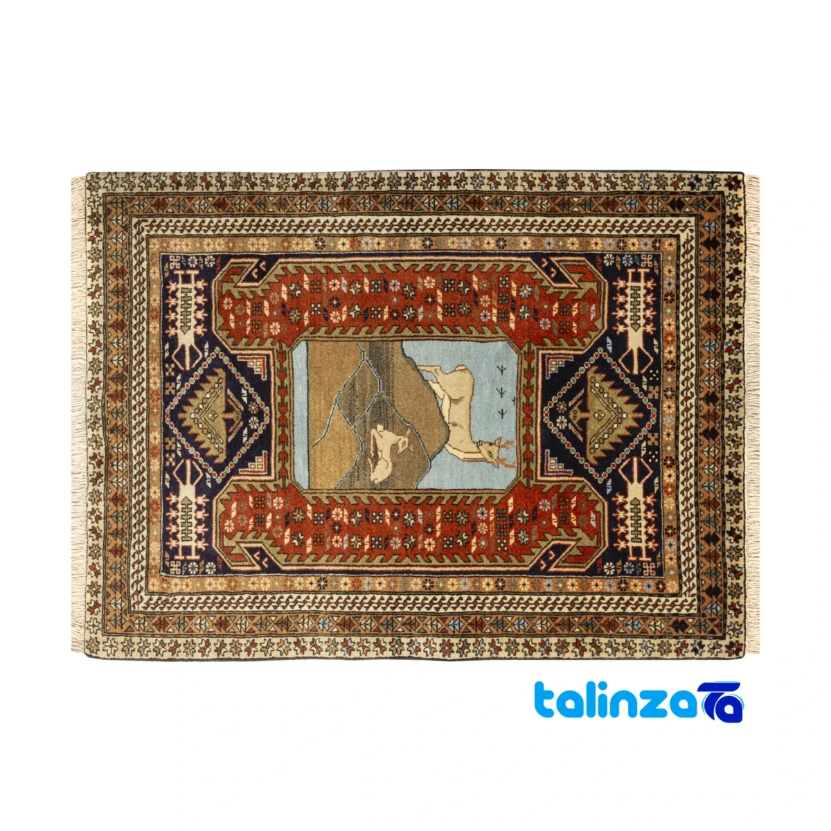 Persian Handwoven Rug Set - Traditional Design material and craftsmanship (Weave close-up)