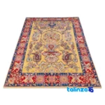 Persia Handmade Carpet Floral Design Cream - Detail view showing pile texture close-up