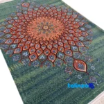 Weave close-up of Isfahan Handwoven Rug Elegant Design material and craftsmanship