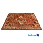 Hamadan Handwoven Carpet Elegant Design - Detail view showing pile texture close-up