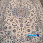 Detail view of Nain Handwoven Carpet Design D pile texture close-up