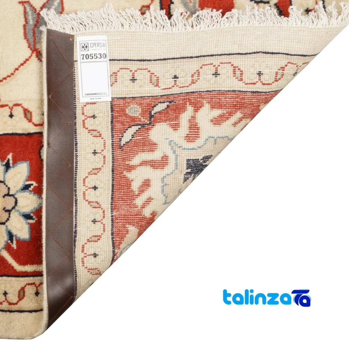 Si Persia Handwoven Rug Model 705530 Cream Background pile texture close-up (Detail view)
