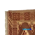 Turkmen Handwoven Rug - Traditional Design Hand wash only pile texture close-up (Detail view)
