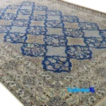 Nain Handwoven Rug Floral Design - Detail view showing pile texture close-up