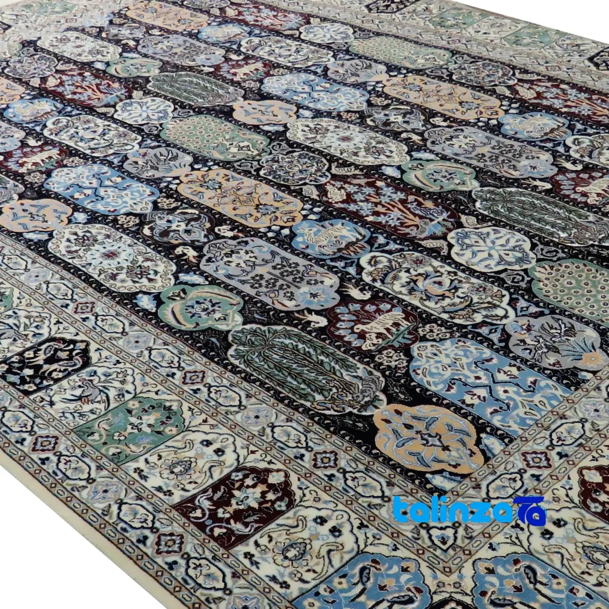 Nain Handmade Carpet Moharamat Design Multi-Color - Detail view showing pile texture close-up