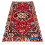 Weave close-up of Si Persia Handwoven Runner Rug Luxurious Red material and craftsmanship