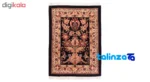 Detail view of C Persia Handwoven Rug Floral Design Navy pile texture close-up