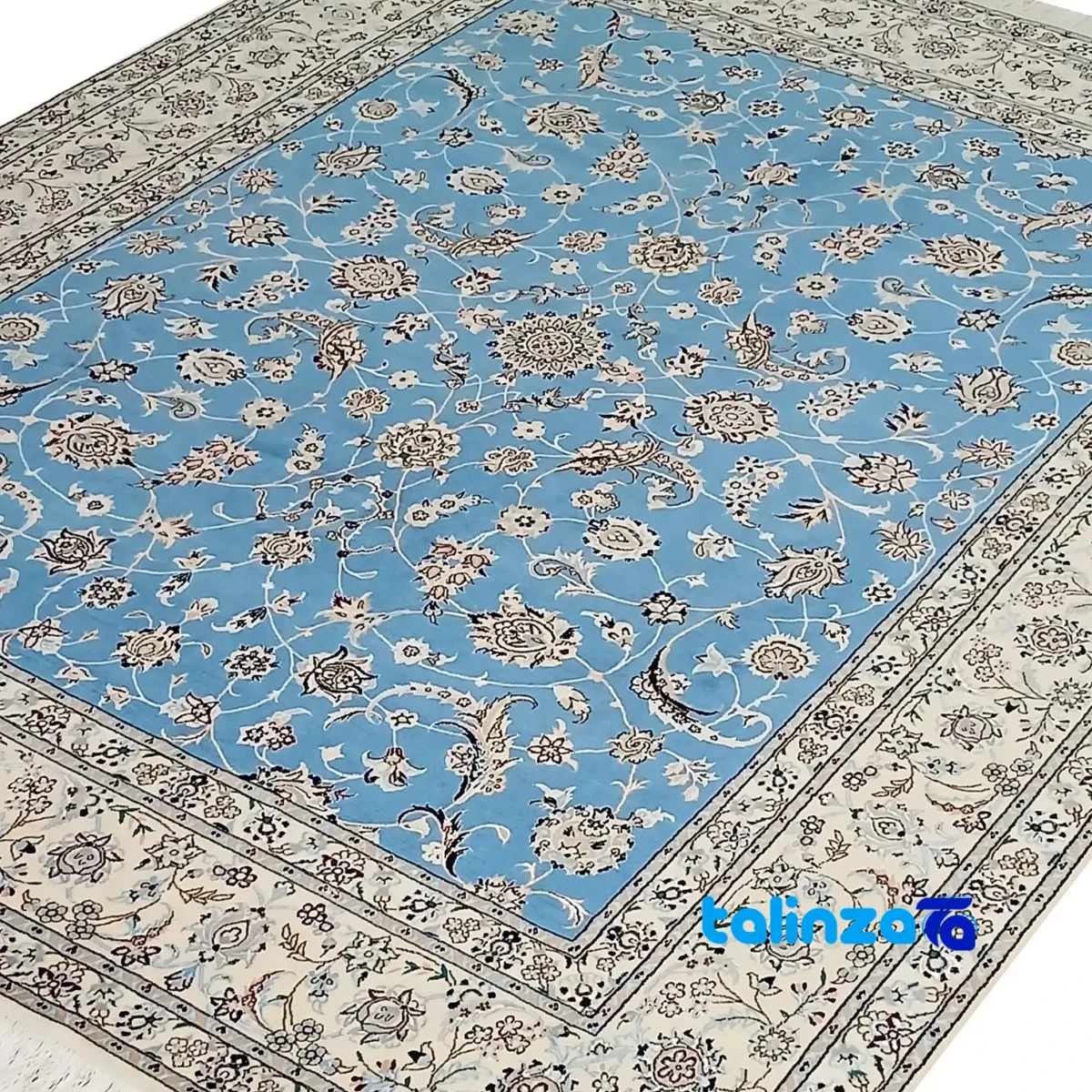 Nain Handwoven Carpet 5. Stunning Design pile texture close-up (Detail view)