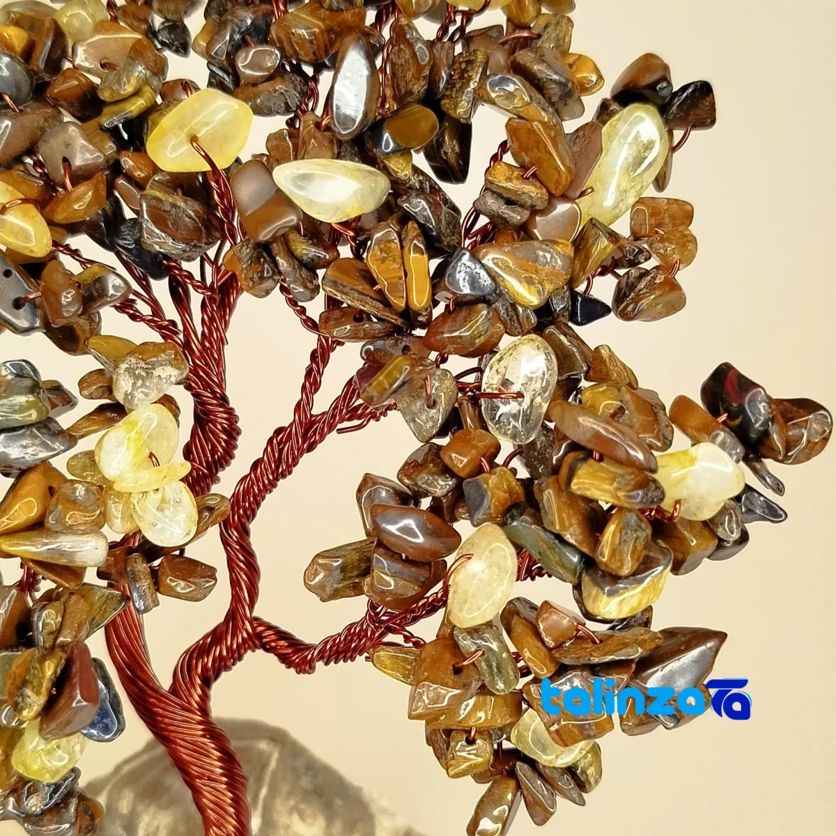 Tiger Eye and Citrine Decorative Tree Model label packaging view)