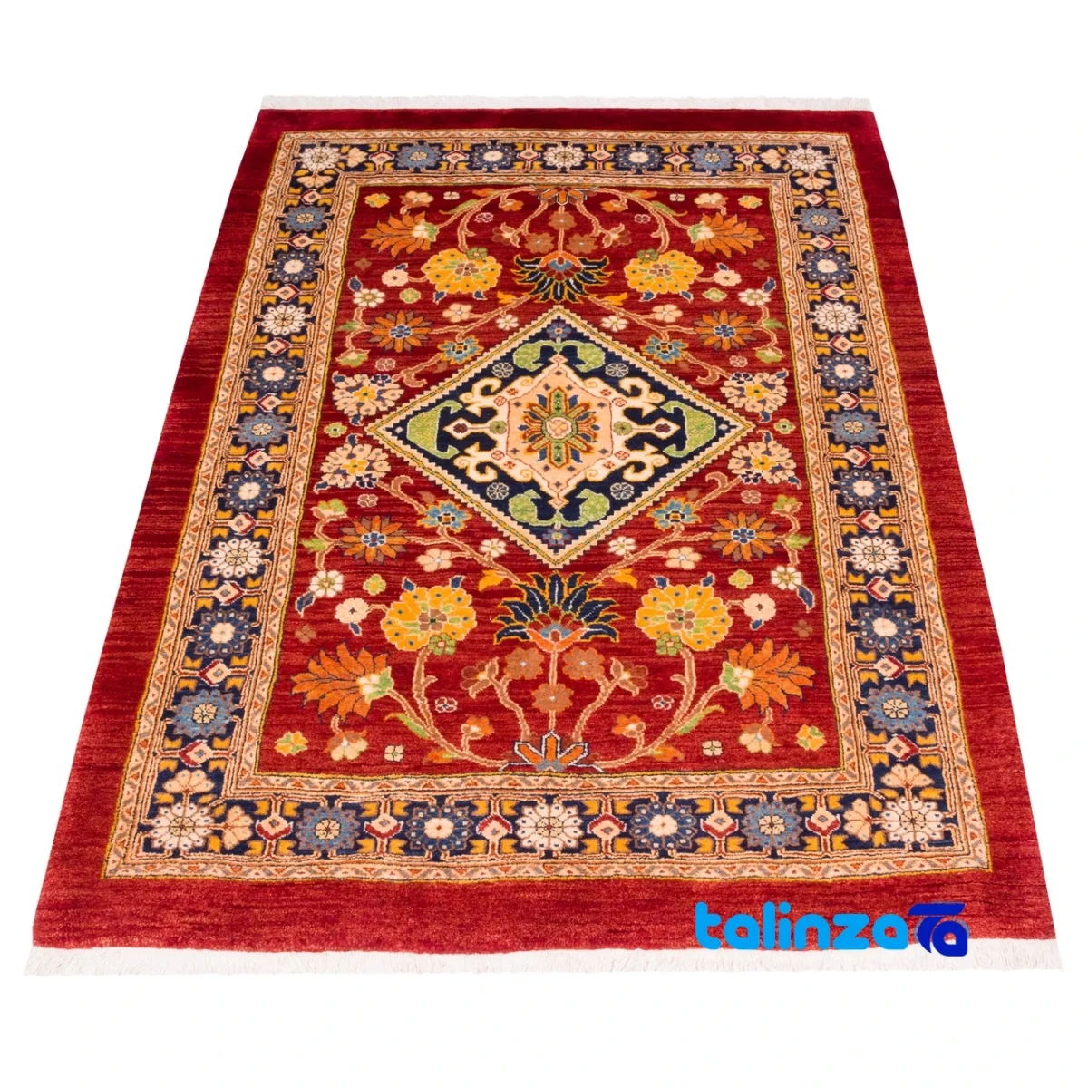 Detail view of C Persia Handwoven Rug Luxurious Design pile texture close-up