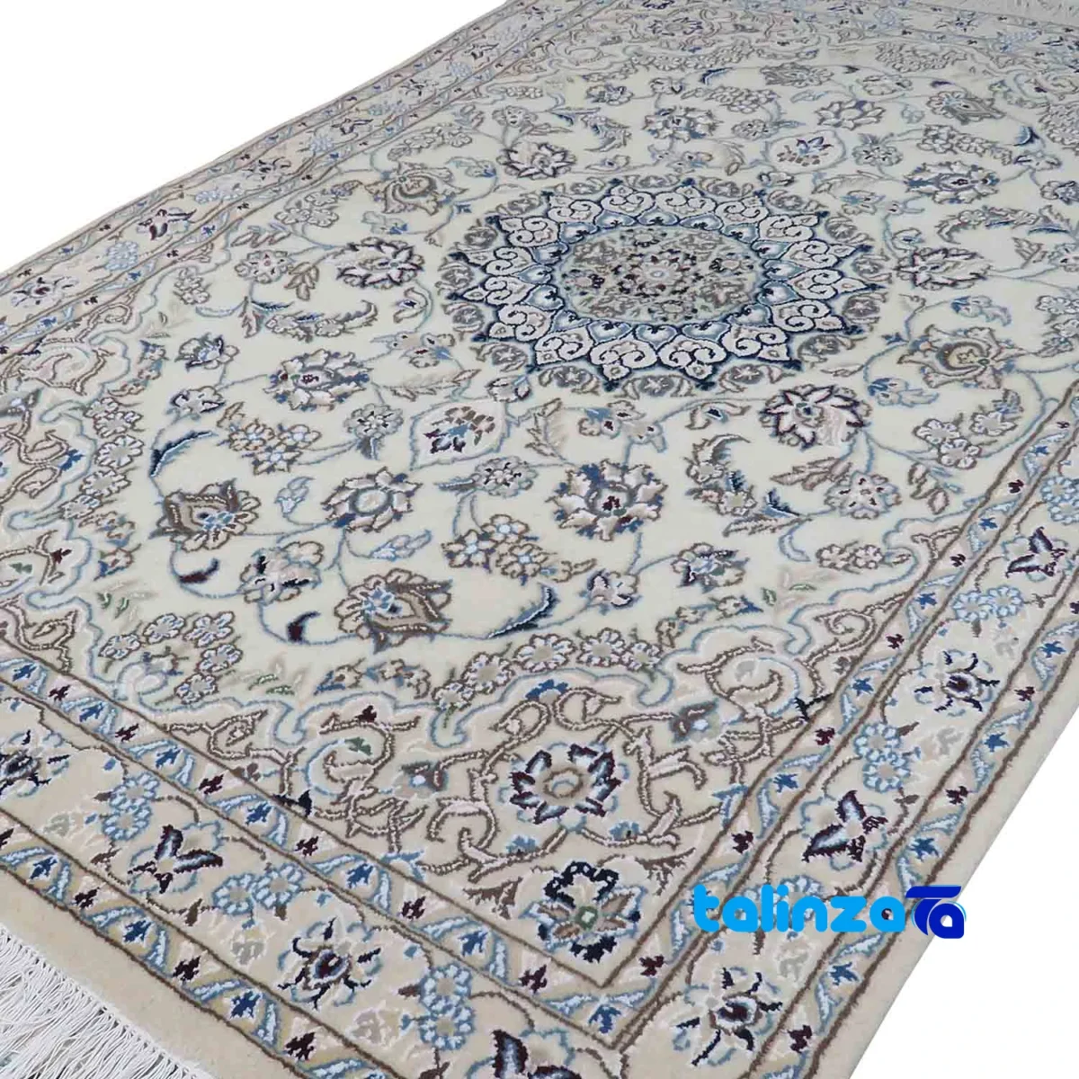 Nain Handwoven Carpet Cream Rectangular Design 155x98x0. material and craftsmanship (Weave close-up)