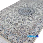 Nain Handwoven Carpet Cream Rectangular Design 155x98x0. material and craftsmanship (Weave close-up)