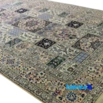 Nain Handwoven Rug Rectangular Colorful Design pile texture close-up (Detail view)
