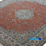 Weave close-up of Nain Handwoven Carpet Model 978 Copper Background material and craftsmanship
