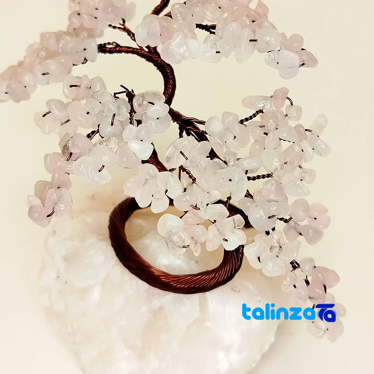 Packaging view of Quartz Rose Decorative Tree Model Piece label and