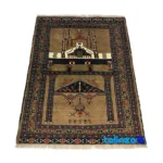 Detail view of Handwoven Carpets NKP Traditional Brown Design Hand wash only pile texture close-up