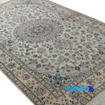 Nain Handwoven Area Rug Traditional Design Cream material and craftsmanship (Weave close-up)