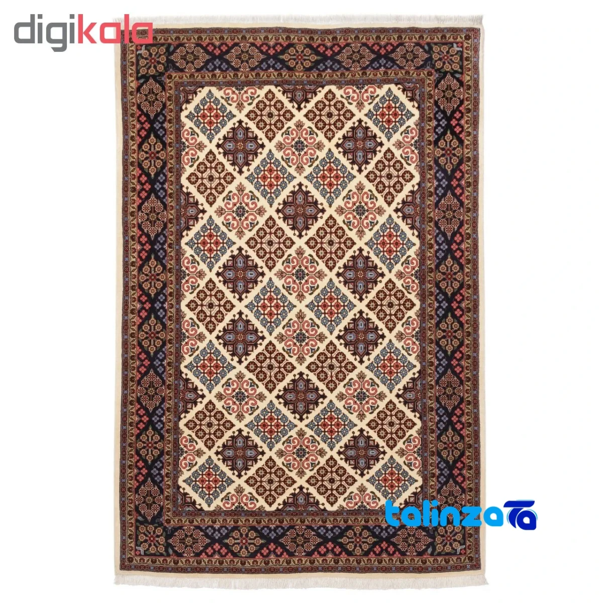 Cypress Persian Handwoven Rug Geometric Design - Detail view showing pile texture close-up