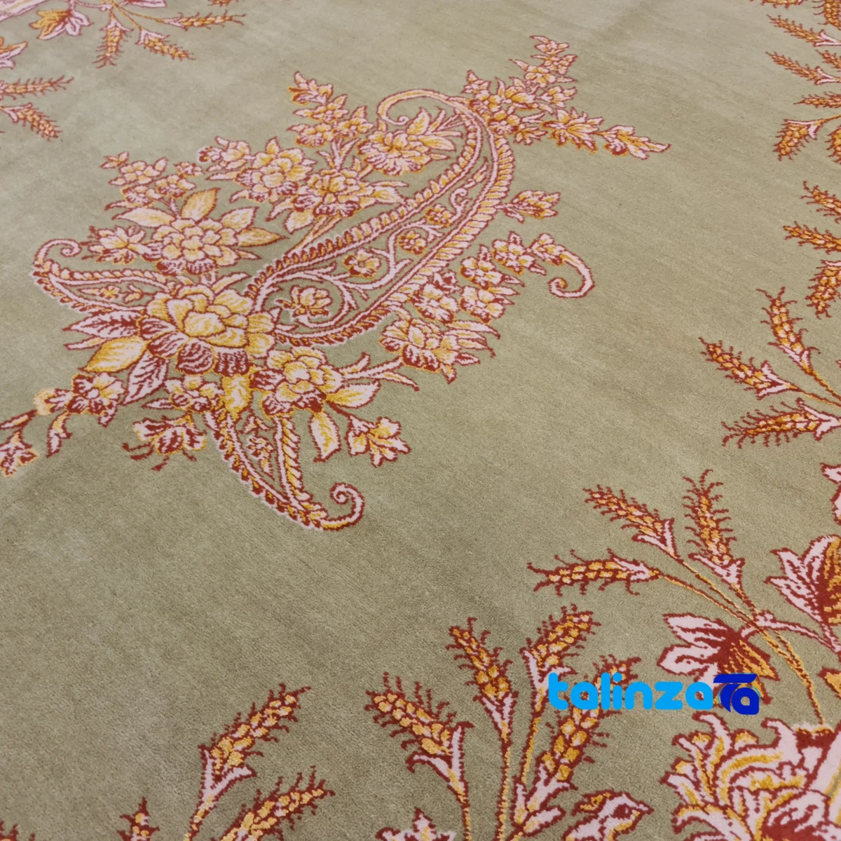 Weave close-up of Handwoven Persian Rug Rectangular Traditional Design material and craftsmanship