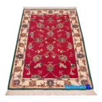 Persia Handwoven Carpet Red Luxurious Design material and craftsmanship (Weave close-up)