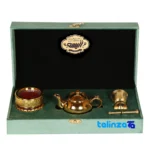 Packaging view of Eliseh Saffron Gift Set Teapot Mortar label details and pack finish