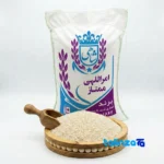 Detail view of Amrollahi Taromi Rice Premium nuts close-up texture