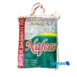 Detail view of Nafis Pakistani Basmati Rice Super 10 kilograms grain close-up
