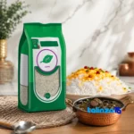 Detail view of Tarom Hashemi Rice Premium Excellent nuts close-up texture