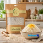 Detail view of Sadrabadi Rice Tarem Hashemi Excellent grain close-up