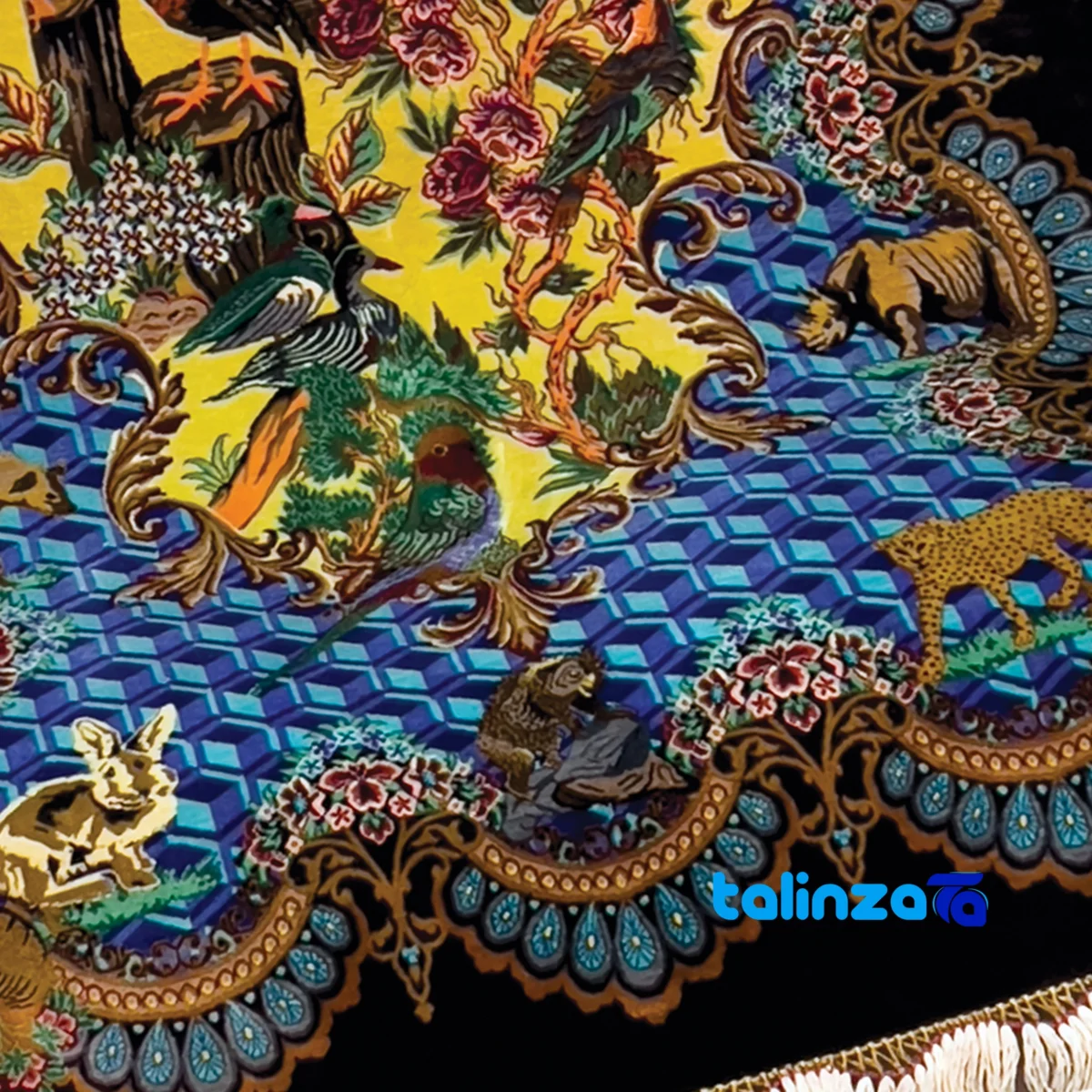 Packaging view of Handmade Nature Animal Tapestry Art Design label and