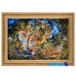 Detail view of Hasti Brand Handwoven Miniature Tapestry Art pile texture close-up