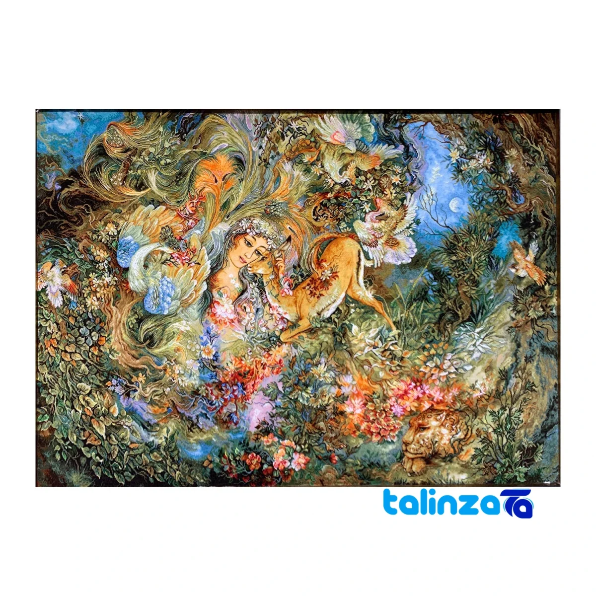 Detail view of Hasti Handwoven Tapestry Miniature Art pile texture close-up