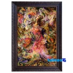 Detail view of Handmade Carpet Wall Art Spring Breeze Design pile texture close-up