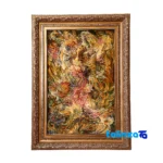 Detail view of Handmade Carpet Wall Art Miniature Design pile texture close-up