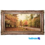 Detail view of C Persia Handwoven Carpet Tapestry Autumn Scene pile texture close-up