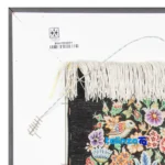Detail view of Si Persia Handwoven Tapestry Floral Design pile texture close-up