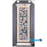 Detail view of C Persia Handwoven Carpet Wall Art Floral Design pile texture close-up