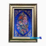 Detail view of Handmade Carpet Wall Art Floral Design pile texture close-up
