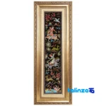 Detail view of Si Persia Handwoven Carpet Wall Art Hunting Scene pile texture close-up