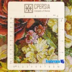 Detail view of C Persia Handwoven Tapestry Floral Design pile texture close-up