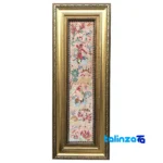 Detail view of YM Handwoven Tapestry Hunting Scene with Frame pile texture close-up