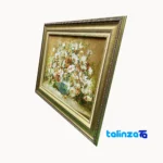 Packaging view of Handmade Flower Design Tapestry Art label and