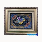 Detail view of Handmade Fantasy Tapestry Hunting Scene pile texture close-up
