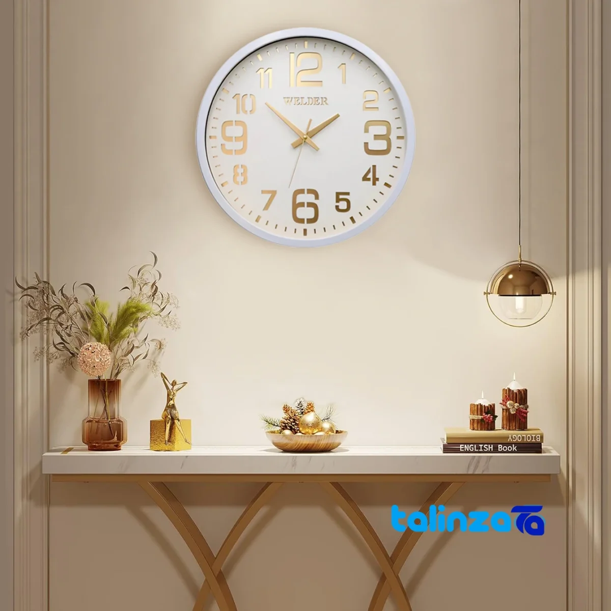Wilder Wall Clock Model 607 Stylish Design styling and size reference (In-room view)