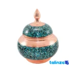 Side view of Shahpasand Turquoise Copper Tea Set 47 x 33 profile and structure